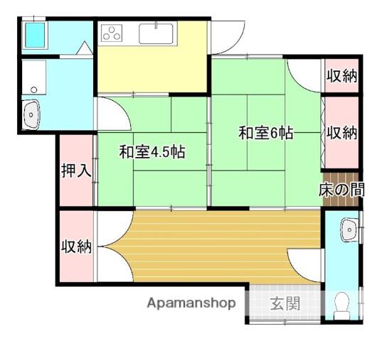 久大本線 筑後吉井駅 徒歩44分 1階建 築33年(2DK)の間取り写真