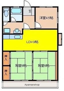 グランドール執行(3LDK/2階)の間取り写真
