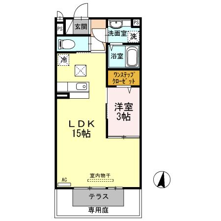 セジュール光(1LDK/1階)の間取り写真