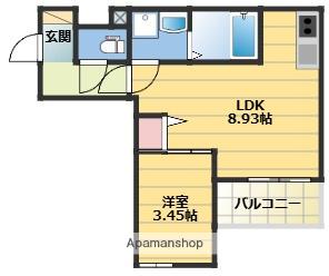 GAIA櫛原(1LDK/2階)の間取り写真