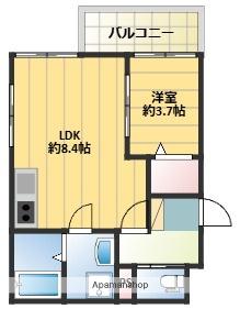 THE NOBLES 久留米西町(1LDK/1階)の間取り写真