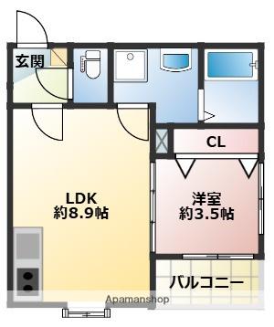 RIVA鳥栖本町(1LDK/2階)の間取り写真