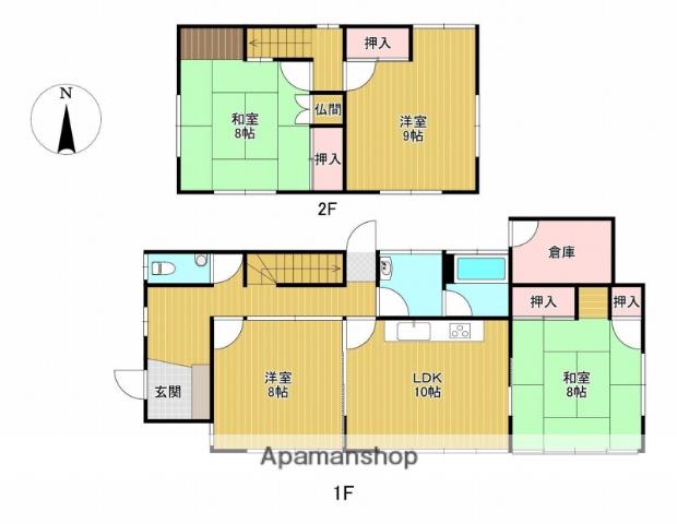 鹿児島本線 荒木駅 徒歩6分 2階建 築51年(4LDK)の間取り写真