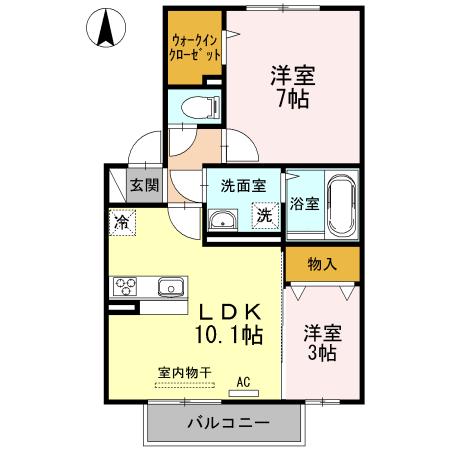 アンヌプリ(2LDK/2階)の間取り写真