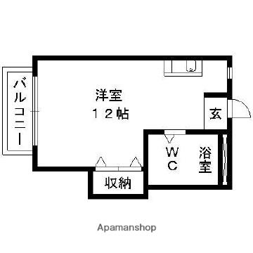 丸美タウンB(ワンルーム/1階)の間取り写真