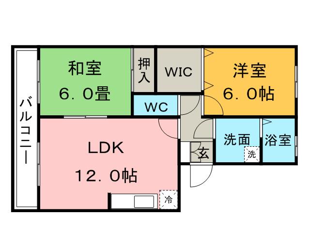 エクセル東合川Ⅱ(2LDK/3階)の間取り写真