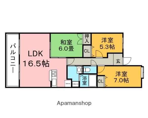 ラフォーレ諏訪野セントレ(3LDK/3階)の間取り写真