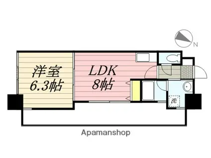 リード中央町(1DK/12階)の間取り写真