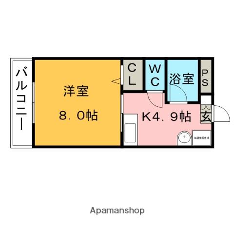 のばらビル(ワンルーム/5階)の間取り写真