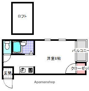 マリノア・テンボックス(ワンルーム/2階)の間取り写真
