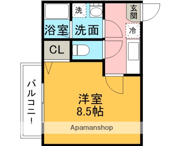 クレスト周船寺(1K/1階)の間取り写真