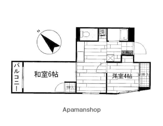 フォルム姪浜Ⅱ(2DK/4階)の間取り写真