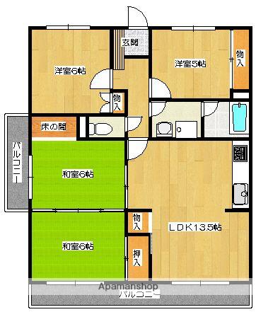 周船寺アラモード(4LDK/5階)の間取り写真
