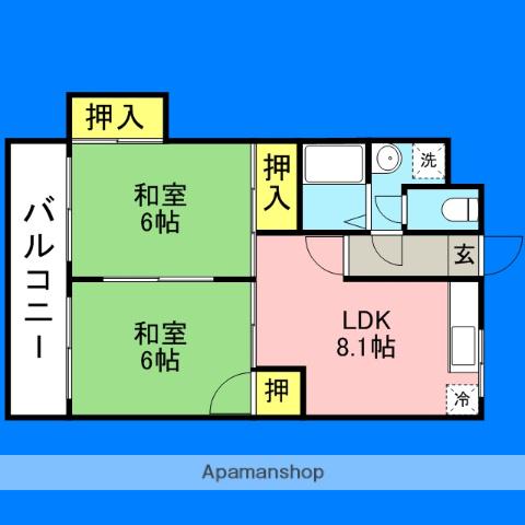 フォーレスト(2LDK/3階)の間取り写真