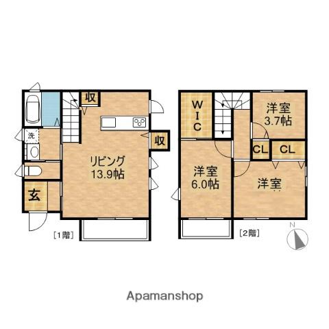 筑肥線 九大学研都市駅 徒歩11分 2階建 築13年(3SLDK)の間取り写真