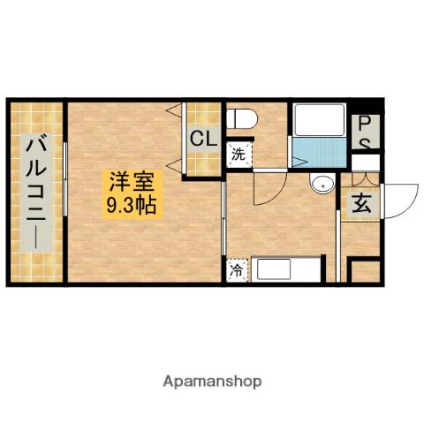 スリーアイランド今宿(1K/6階)の間取り写真