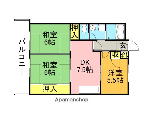 ホリデンハイツ(3DK/1階)の間取り写真