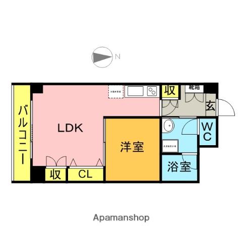 生の松原MIYOSHIビル(1LDK/7階)の間取り写真