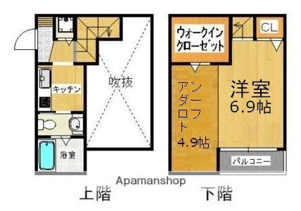 ABETINA周船寺(1K/2階)の間取り写真