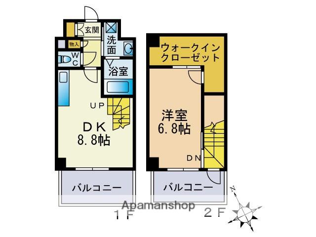 伊都久賀ビル(1LDK/3階)の間取り写真