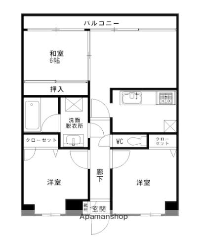 サンパール前原(3LDK/4階)の間取り写真
