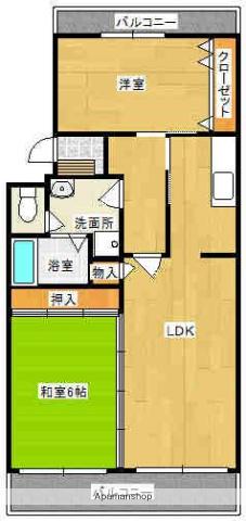 Wプロスパー潤(2LDK/4階)の間取り写真
