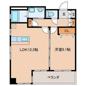 グリーンフォート三嶋(1LDK/1階)の間取り写真