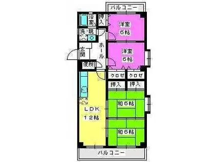 プラムハイツ2(4LDK/6階)の間取り写真