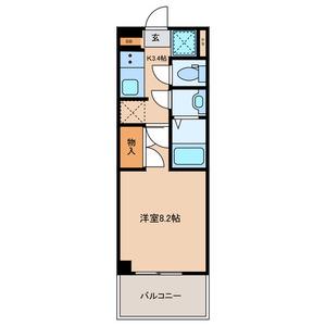 シーサイドラフィーネ(1K/4階)の間取り写真