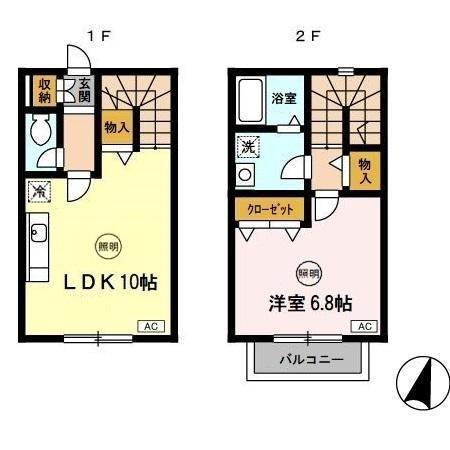 リースランド富士見Ⅱ(1LDK/1階)の間取り写真