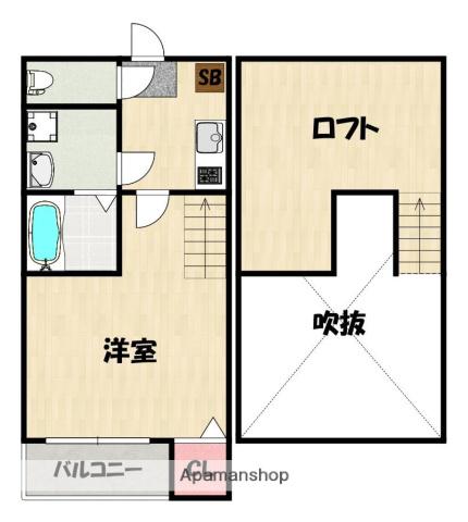 CREST COURT GY賀茂(1K/2階)の間取り写真