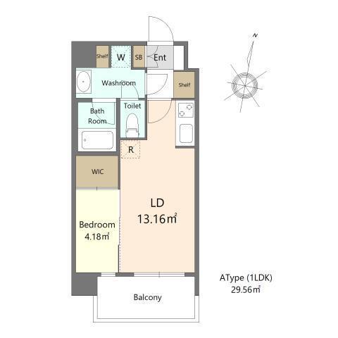 ALIVIS六本松(1LDK/4階)の間取り写真