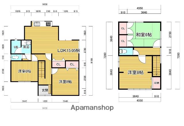 筑肥線 今宿駅 徒歩50分 2階建 築55年(4LDK)の間取り写真