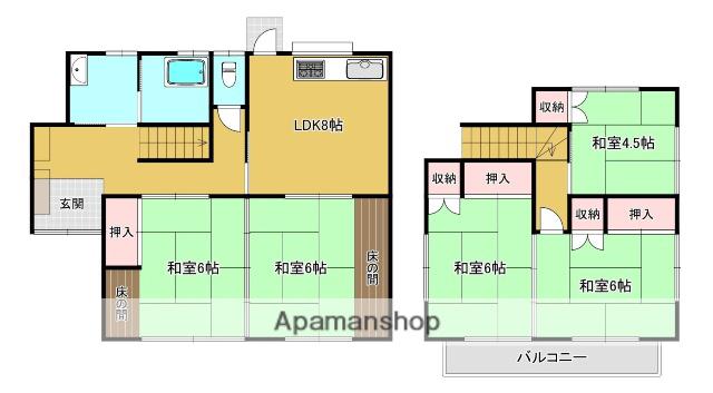 筑肥線 波多江駅 徒歩53分 2階建 築43年(5LDK)の間取り写真