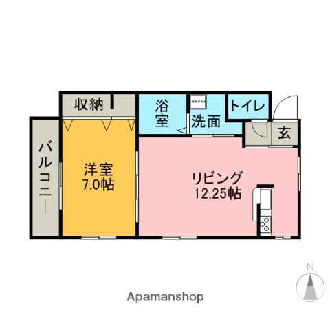 ジュノーⅣ(1LDK/2階)の間取り写真