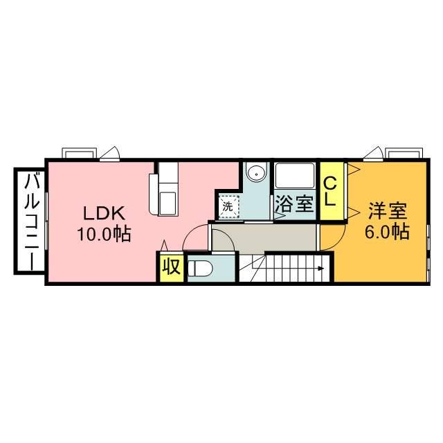 メゾン・ド・プチ・フルール1(1LDK/2階)の間取り写真