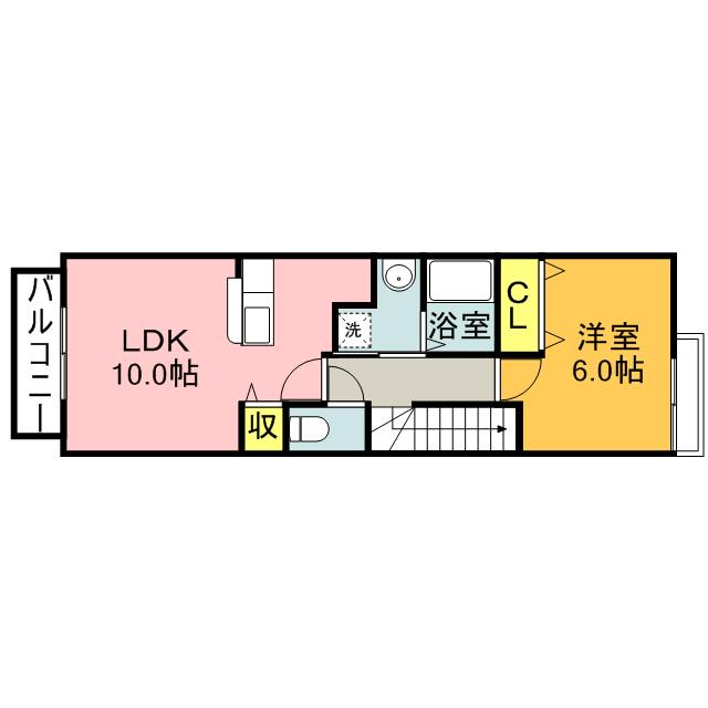 メゾン・ド・プチ・フルール1(1LDK/2階)の間取り写真