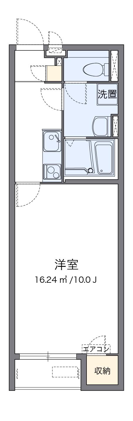 クレイノ下伊田(1K/1階)の間取り写真