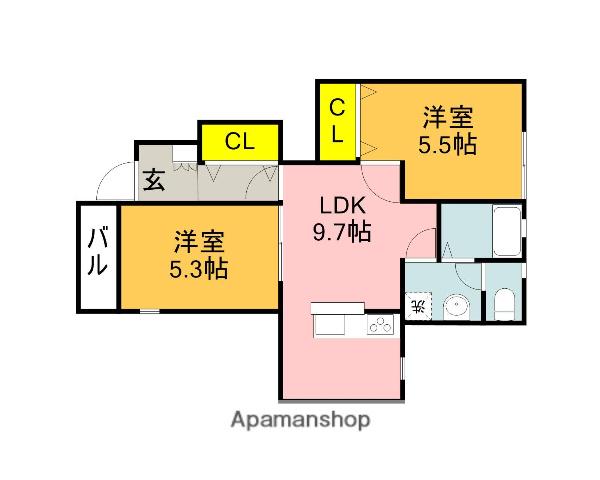 MIKI HOUSE糸田(2LDK/1階)の間取り写真