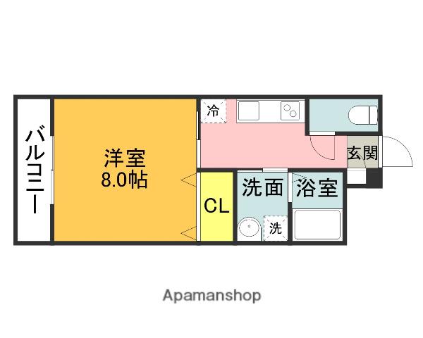 フェリス県大前(1K/2階)の間取り写真