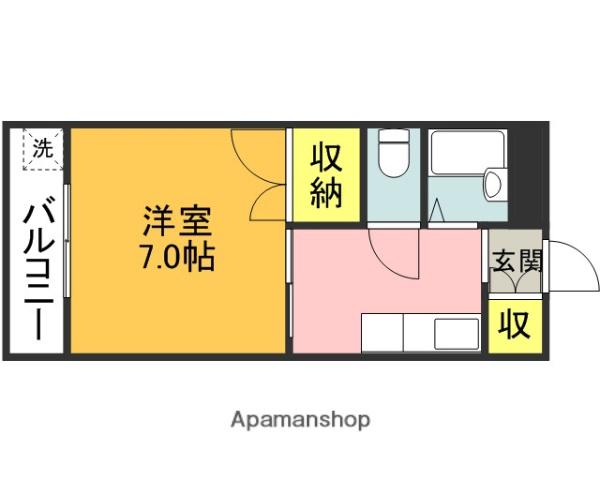 ヴィーナスⅠ(1K/2階)の間取り写真