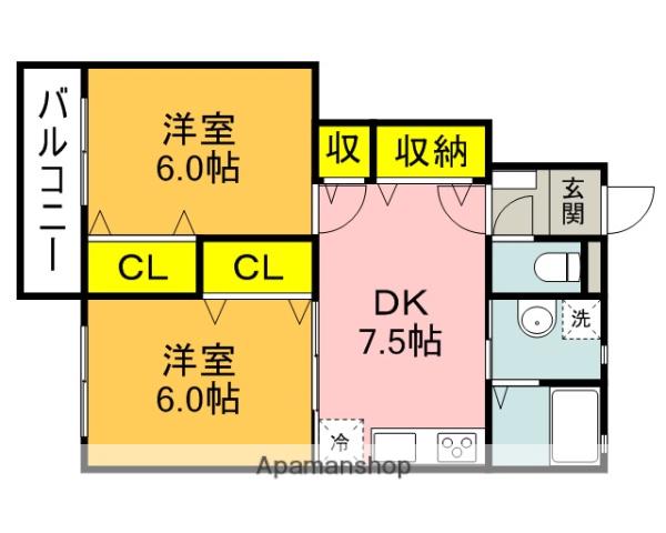 MIKIHOUSE Ⅰ(2DK/1階)の間取り写真