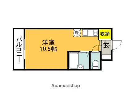クレアトゥール46(ワンルーム/4階)の間取り写真