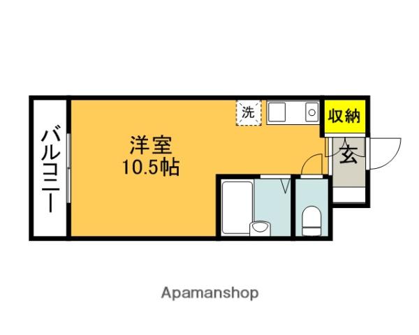 クレアトゥール46(ワンルーム/3階)の間取り写真
