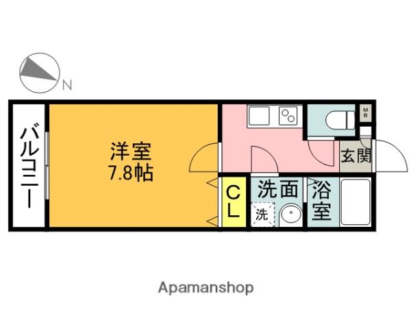 フィオーレ県立大前(1K/1階)の間取り写真