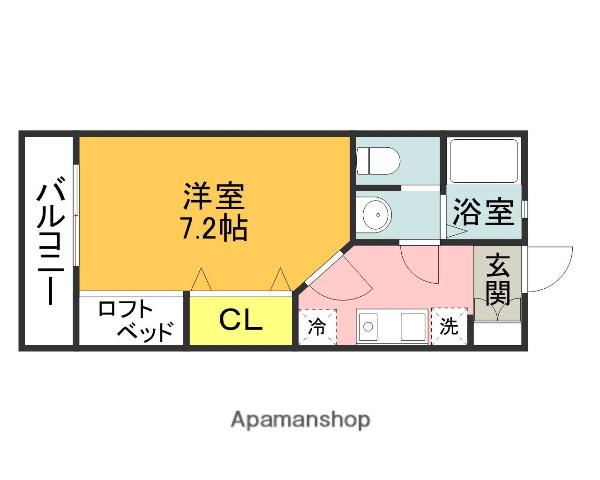 プリマヴェーラ(1K/2階)の間取り写真