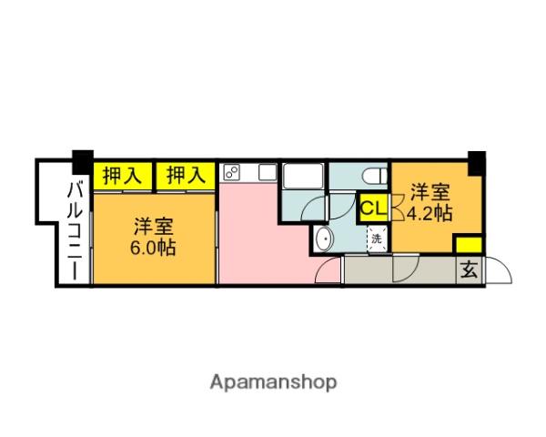 ピッティパラッツォ(2DK/5階)の間取り写真