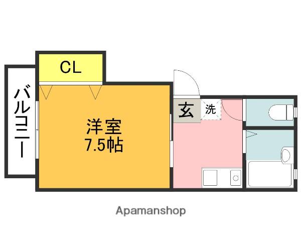 KMハイツⅤ C棟(1K/1階)の間取り写真