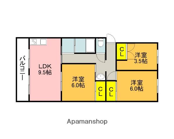 MIKI HOUSEⅧ(3LDK/3階)の間取り写真