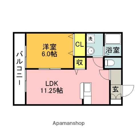 ARK PRIME B(1LDK/1階)の間取り写真